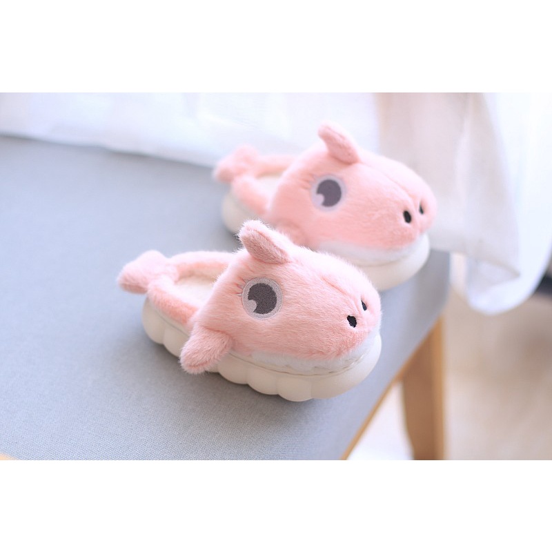 Dép Bông Đi Trong Nhà Chống Trượt Hình Cá Mập Dễ Thương Cho Bé