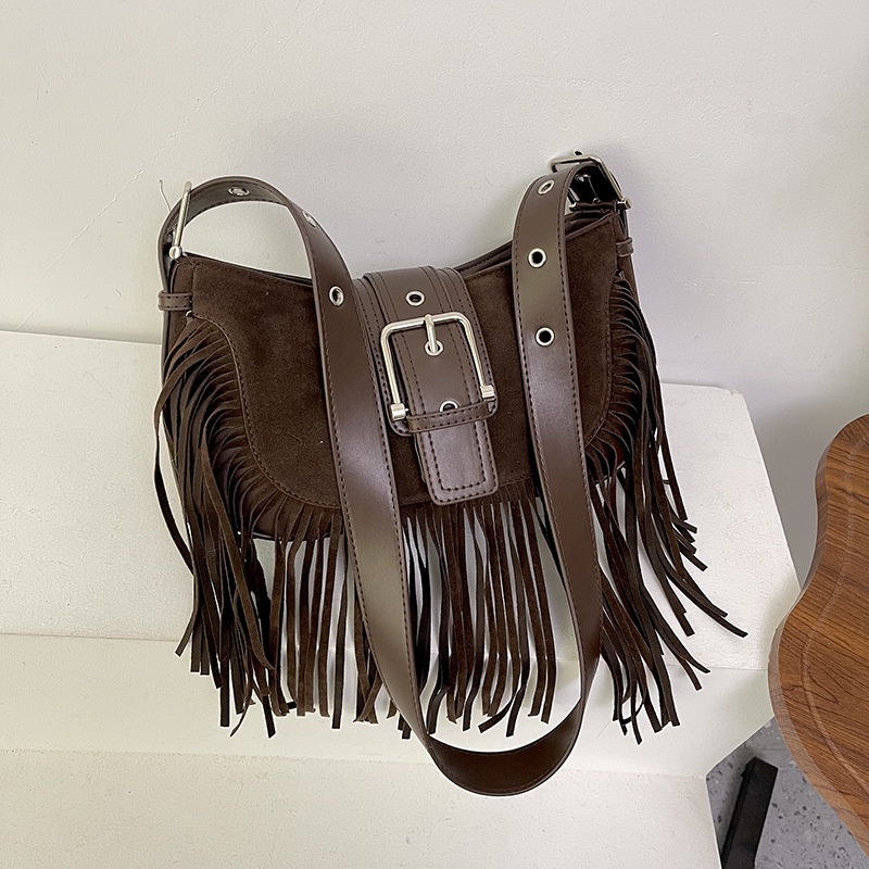 Túi Đeo Chéo Phối Tua Rua Phong Cách Thời Trang Mùa Thu Mới 2023