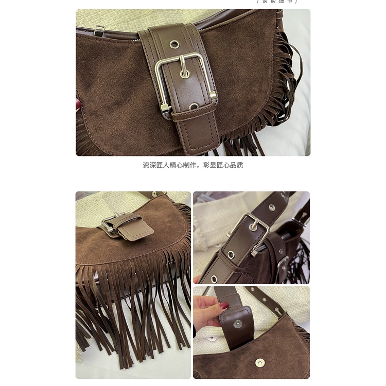 Túi Đeo Chéo Phối Tua Rua Phong Cách Thời Trang Mùa Thu Mới 2023