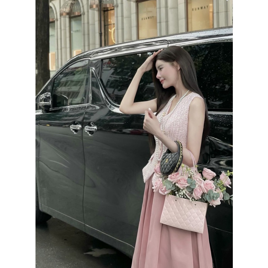 Set áo dạ peplum 2 túi +chân váy midi