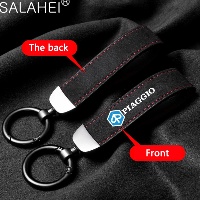 Cao Cấp Da Lộn Xe Máy Móc Khóa Giá Đỡ Mặt Dây Chuyền Móc Khóa Cho Piaggio Vespa GTS 250 300 Sprint Primavera 150 LX15 S150 Tạo Kiểu