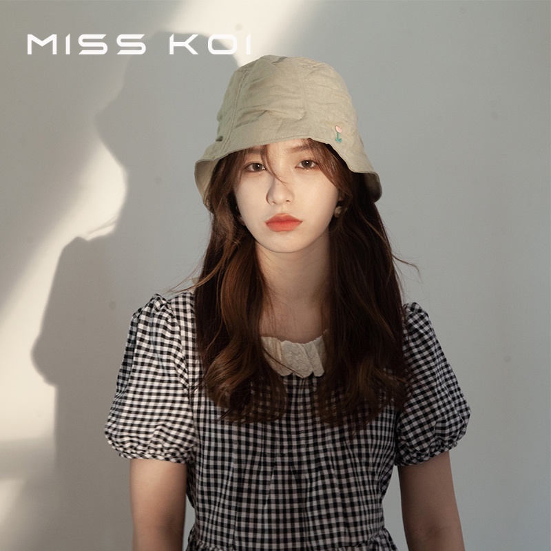 Misskoi  Mũ Tai Bèo cotton Lanh Thiết Kế Nhỏ Nhắn Phong Cách Nhật Bản Chống Nắng Mùa Hè Dễ Phối Đồ Cho Nữ