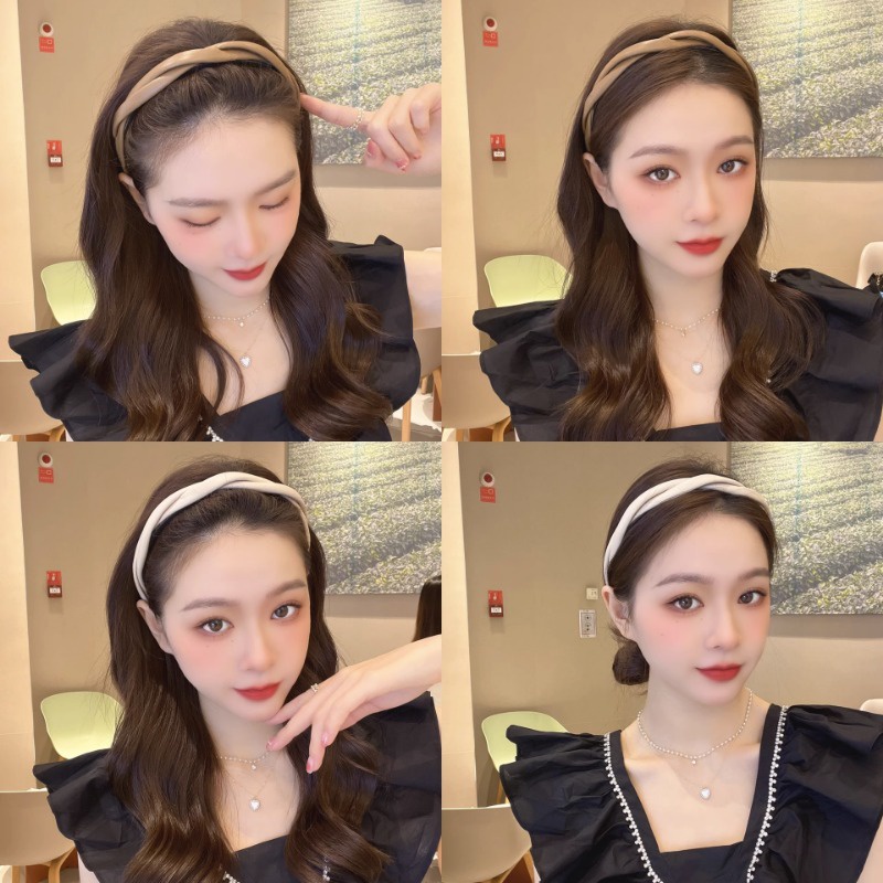 Băng Đô Cài Tóc Bằng Da Siêu Mịn Chống Trượt Phong Cách Hàn Quốc