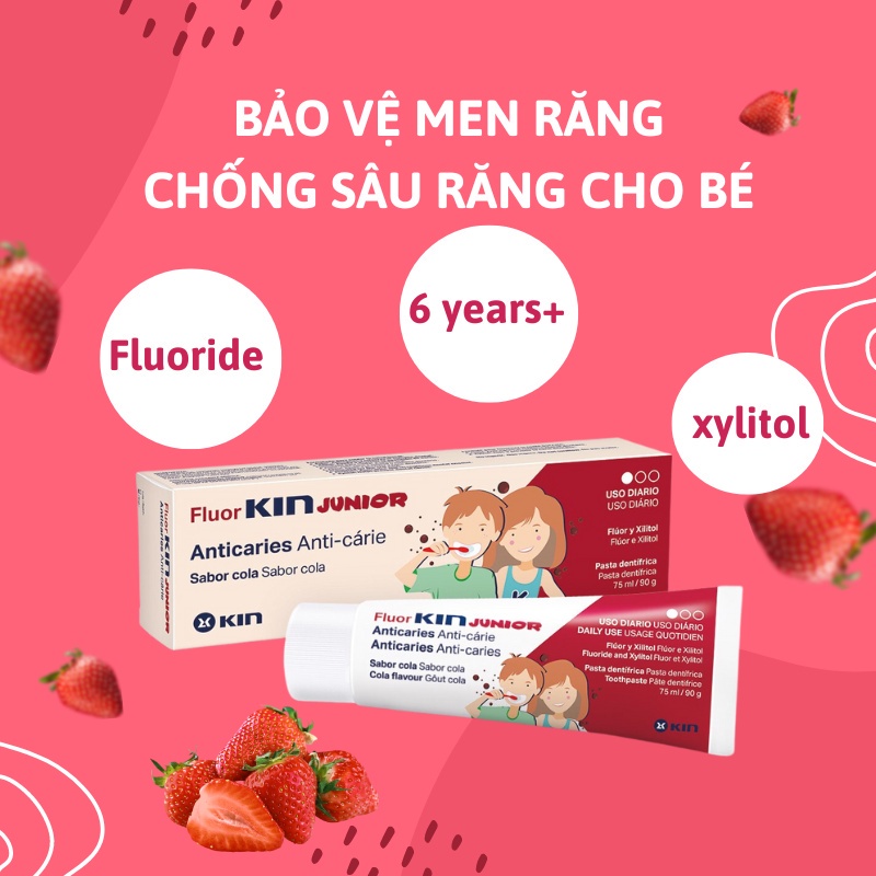 Kem Đánh Răng Fluor Kin Junior Hương Cola Cho Bé Từ 6-12 Tuổi 75ml