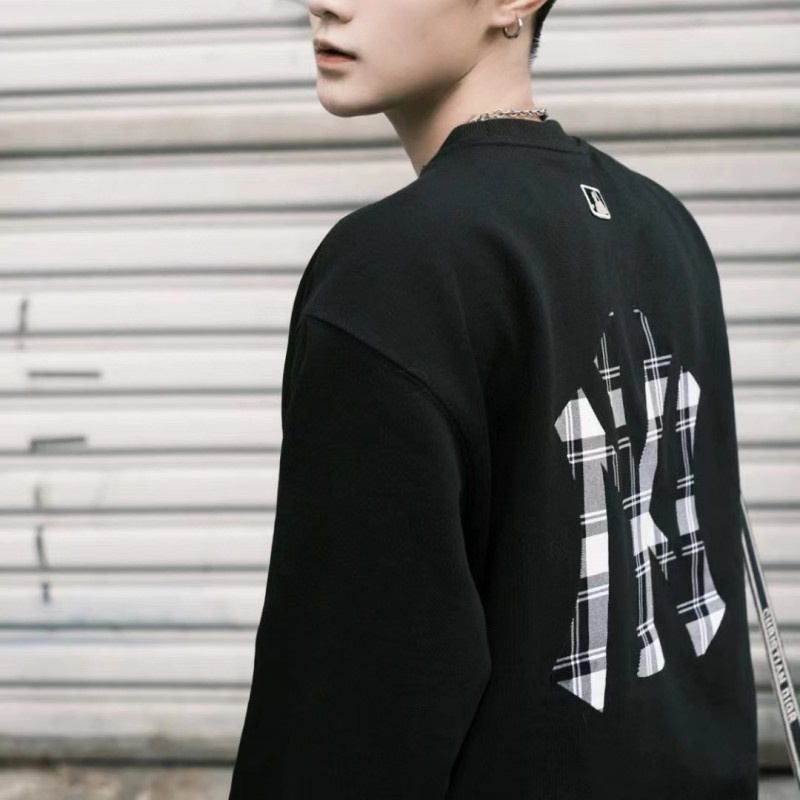Áo sweater Cổ Tròn Tay Dài 100% Chính Hãng mlb ny Thời Trang Thu Đông Cho Nam Và Nữ