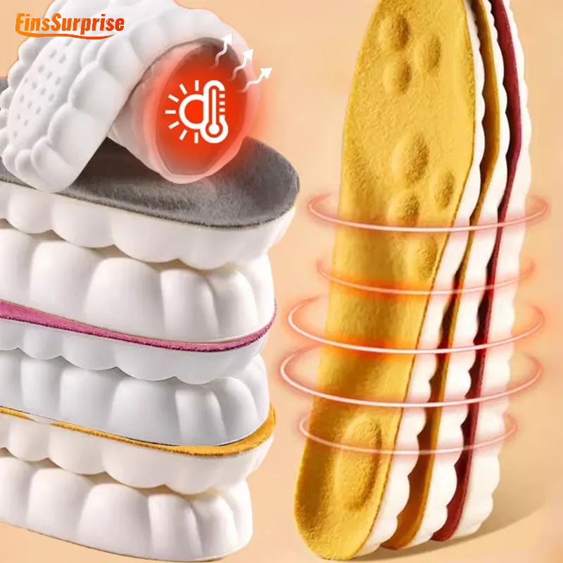 Đế Lót Giày Thể Thao / Đệm Dày Mềm Mại Ấm Áp Thoải Mái Thoáng Khí Chống Sốc Mùa Đông Cho Nam Và Nữ