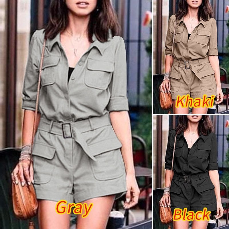 Zanzea Jumpsuit Dài Tay Phong Cách vintage Thời Trang Cho Nữ