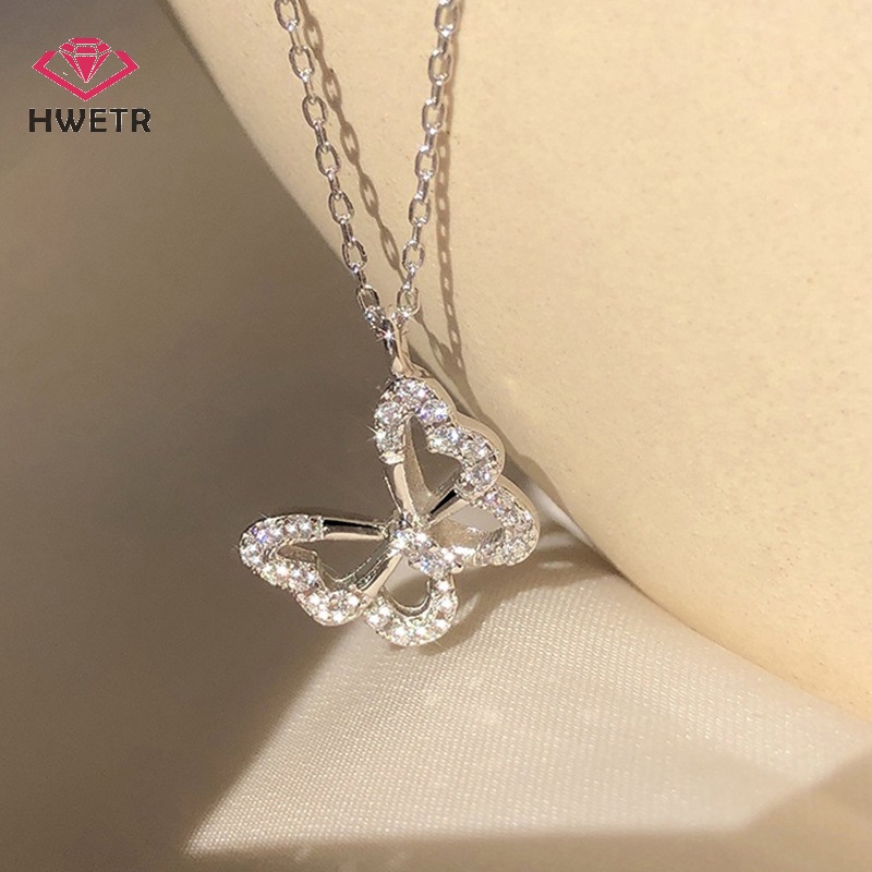 Vòng cổ Mặt Hình Bướm Đính Đá zircon Thời Trang Cho Nữ Mới