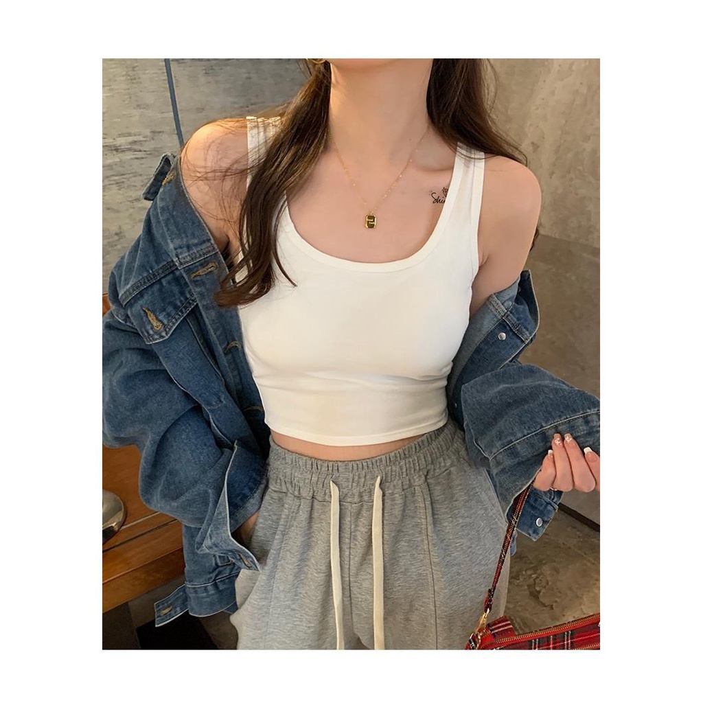 Áo tank top Sát Nách Vải cotton Thiết Kế Hở Lưng Quyến Rũ Cho Nữ