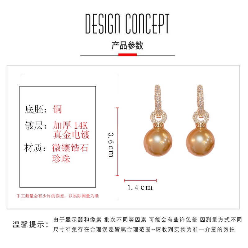 Bông Tai Đính Ngọc Trai Và Đá zircon Thời Trang Cho Nữ