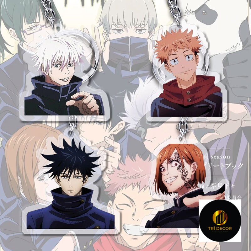 Móc khoá Jujutsu Kaisen Anime Fushiguro Megumi Gojo Satoru Acrylic Phụ kiện trang trí chibi cute