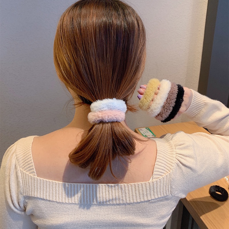 Dây Buộc Lông Nhung Tóc Đơn Không Đau Tóc Màu Thời Trang