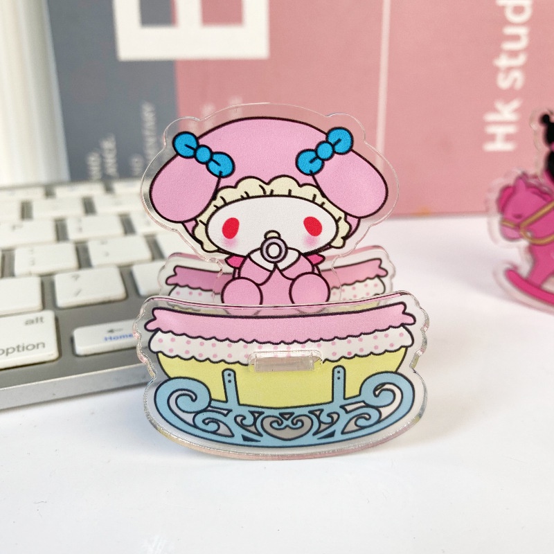 Sanrio Đồ Chơi Ngựa Bập Bênh Hoạt Hình Bằng acrylic Để Bàn Trang Trí