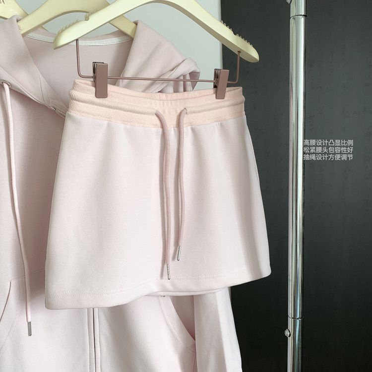 Bộ Áo Khoác cardigan Có Mũ Phối Chân Váy Ngắn Thời Trang Xuân Thu Cho Nữ