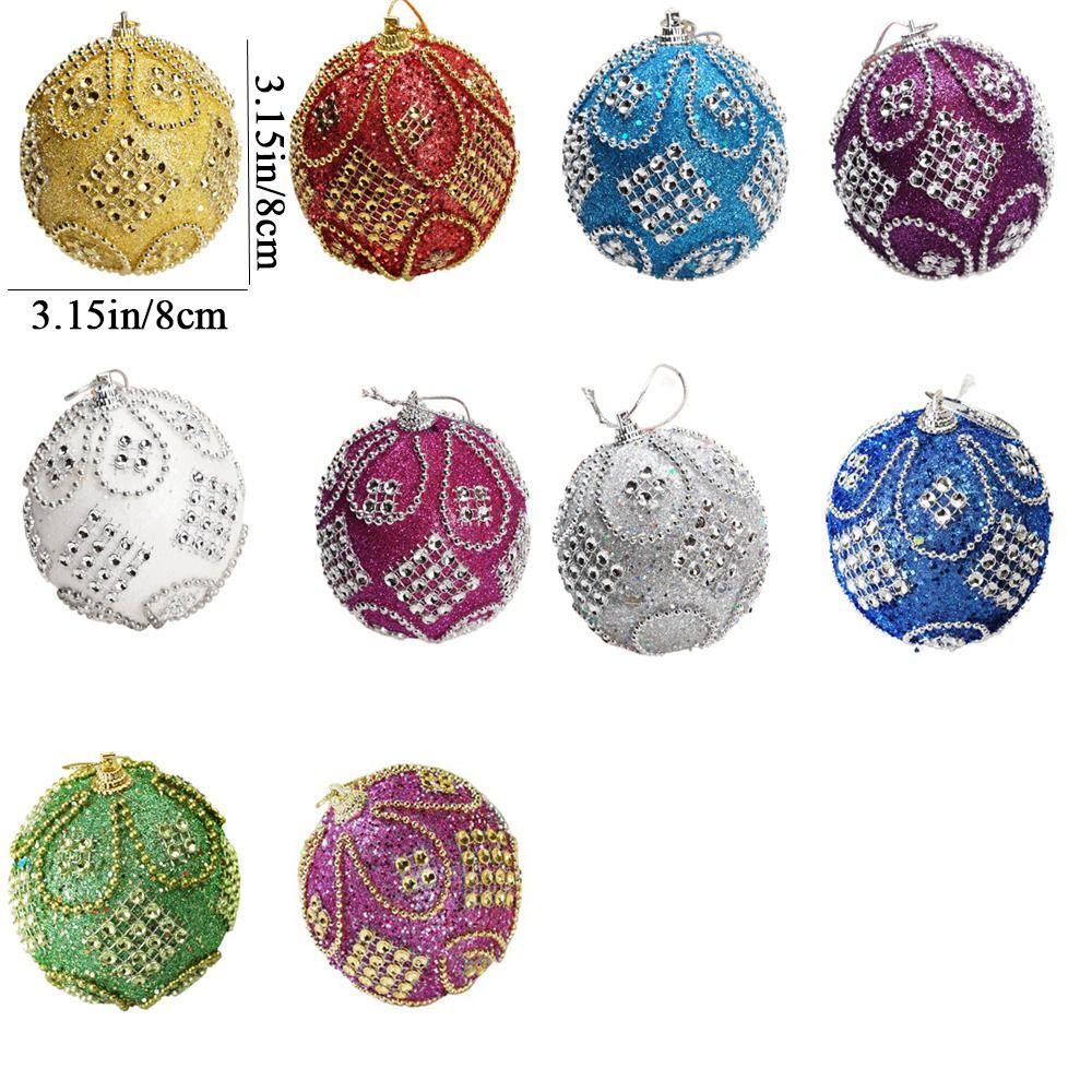 Wadees Quả Cầu Kim Cương Giả Lấp Lánh Bằng Xốp 8cm Trang Trí Cây Thông Giáng Sinh