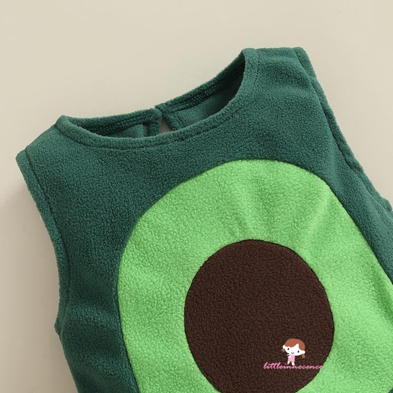 Bộ Trang Phục Hóa Trang halloween Gồm Áo Sát Nách Họa Tiết Trái Bơ + Nón Cho Bé