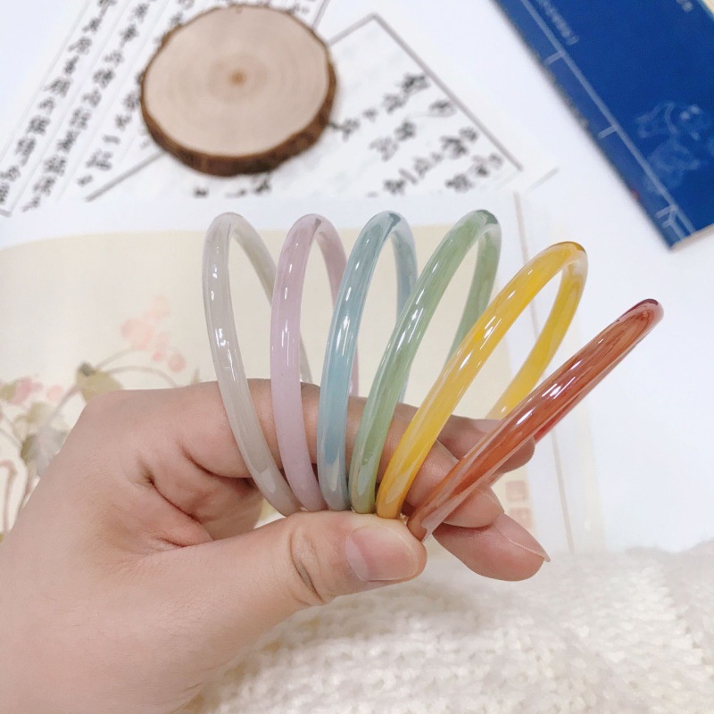 Vòng Tay Đính Hạt Ngọc Bích Giả Kiểu Dáng Đơn Giản Thời Trang Dành Cho Nữ