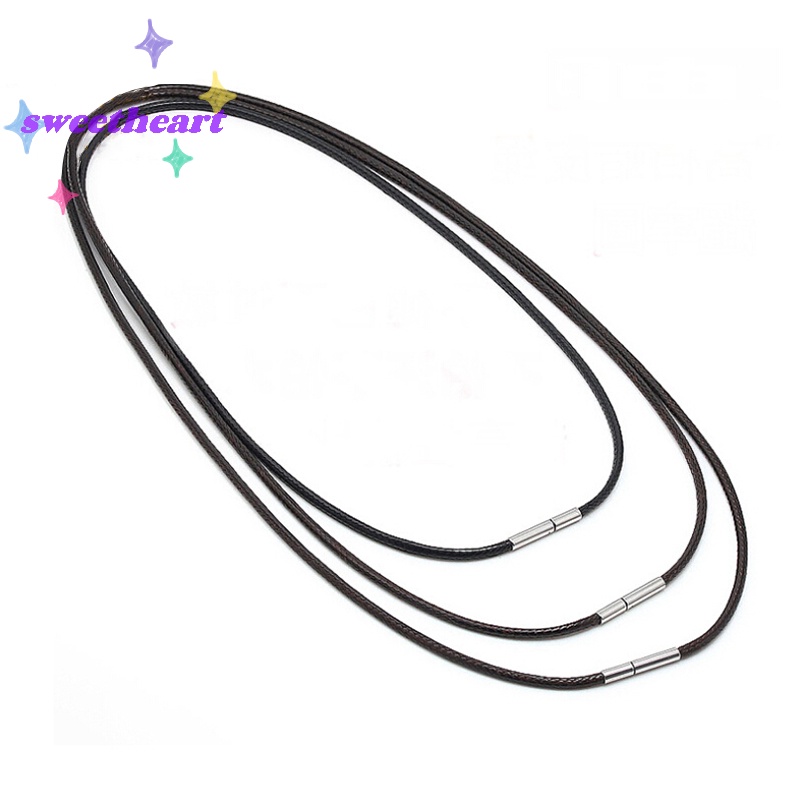 Vòng Cổ choker Dây Da Sáp Đen Bằng Thép Không Gỉ Xoay Vòng