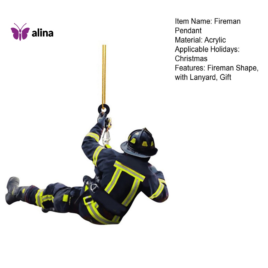 Alina Dây Treo Trang Trí Gương Chiếu Hậu Xe Hơi Lính Cứu Hỏa / Giáng Sinh / Lính Cứu Hỏa / Năm Mới