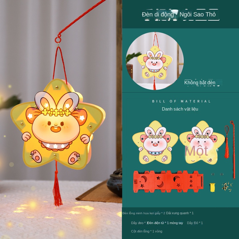 Đèn Lồng Trung Thu Đèn Kelinci Treo Đèn Hoa Tự Bàn Đèn Cung Cấp Nguyên Liệu Làm Thủ Công DIY Trẻ Em Đồ Chơi Tương Tác Gia Đình Quà Tặng Lễ Hội Tặng Trẻ Nhỏ và Bạn Gái