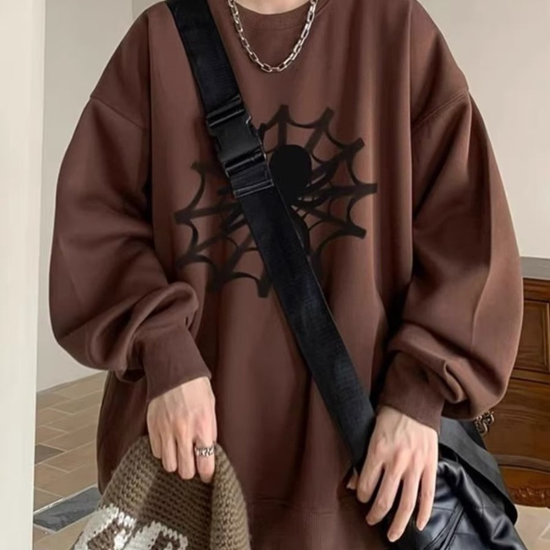 Áo sweater Dáng Rộng In Chữ Nhện Cá Tính Cho Nam