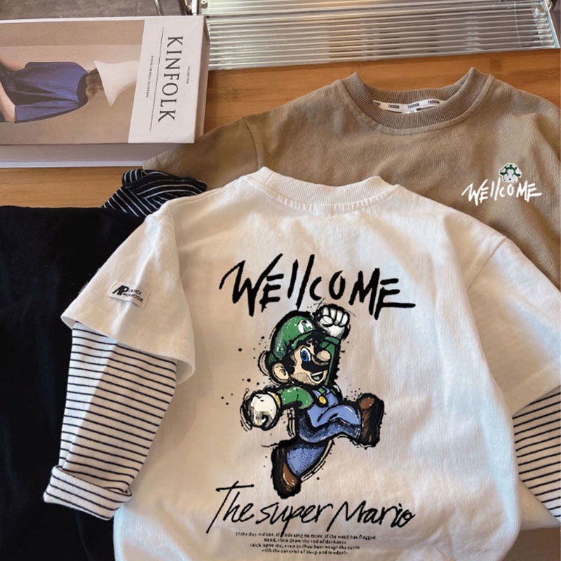 Áo Thun Tay Dài 100% cotton Phong Cách Hàn Quốc Dành Cho Nam