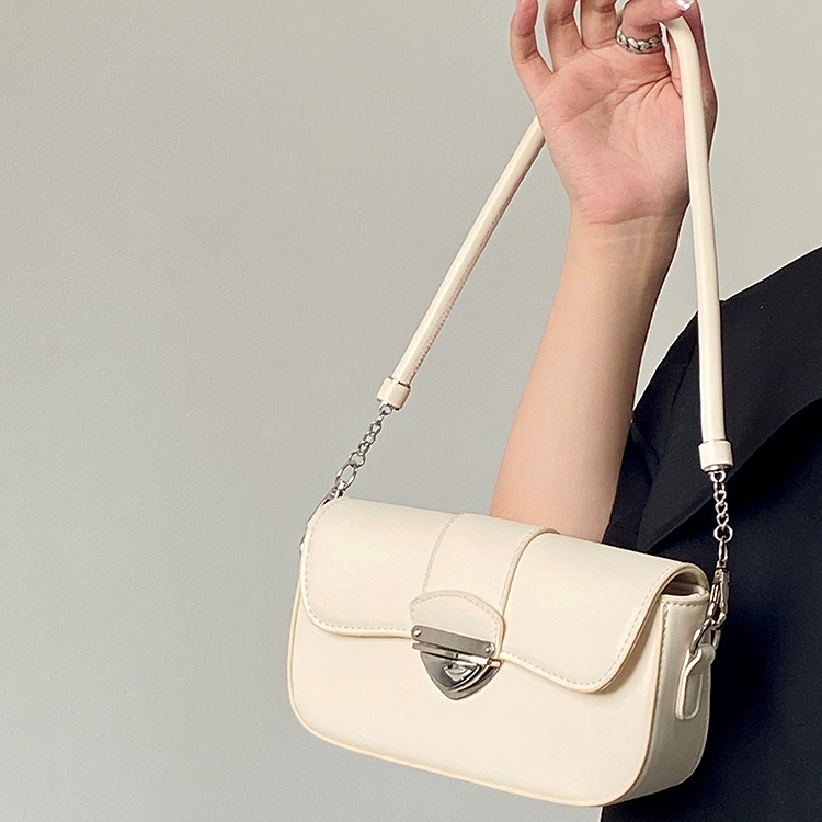 Túi Xách Kẹp Nách Màu Trắng Phong Cách Retro Cho Nữ