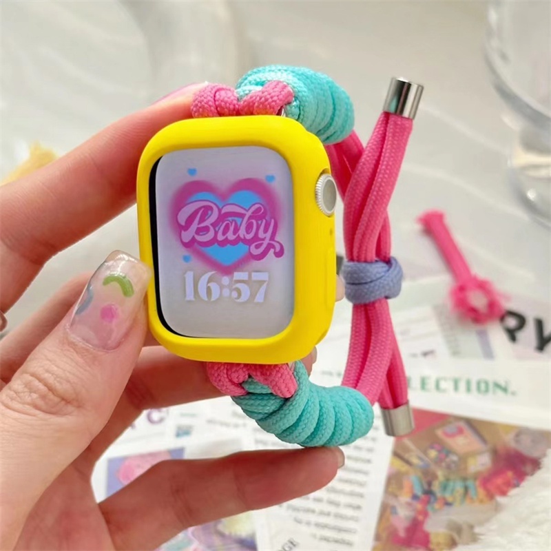 Dây Đeo nylon + Ốp Bảo Vệ Cho Đồng Hồ Thông Minh apple watch ultra 49mm 8 7 45mm 41mm iwatch 6 5 4 se 44mm 42 40mm