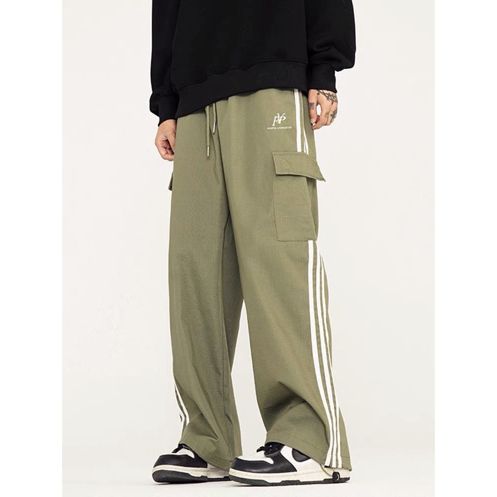 Quần jogger nam kẻ sọc dáng thể thao dây rút , phong cách retro đường phố EQ007 Meme