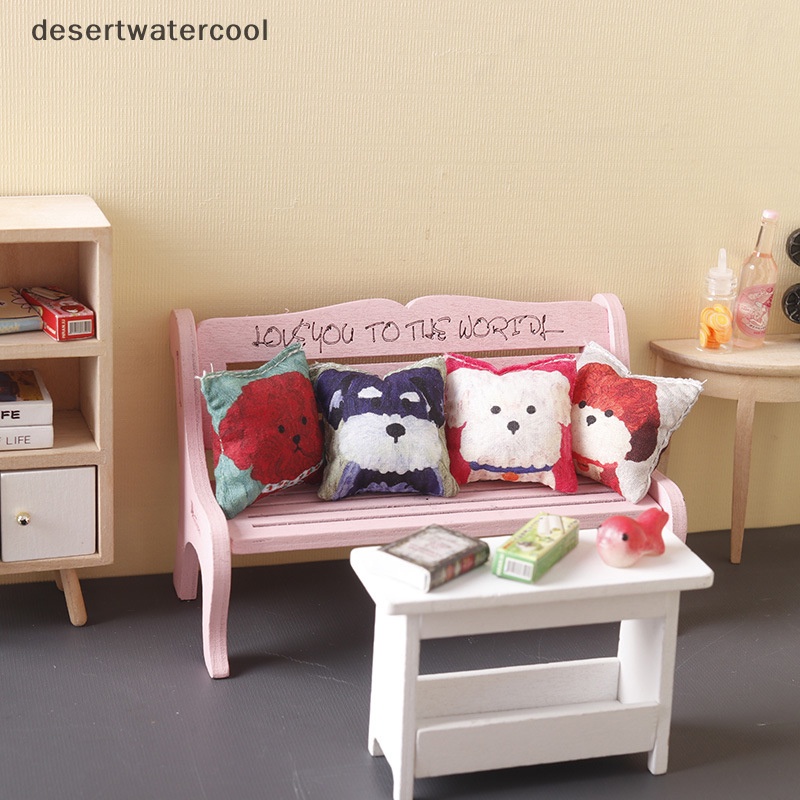 Devn Gối Tựa sofa mini Hình Đầu Chú Chó Tỉ Lệ 1: 12 Trang Trí Nhà Búp Bê