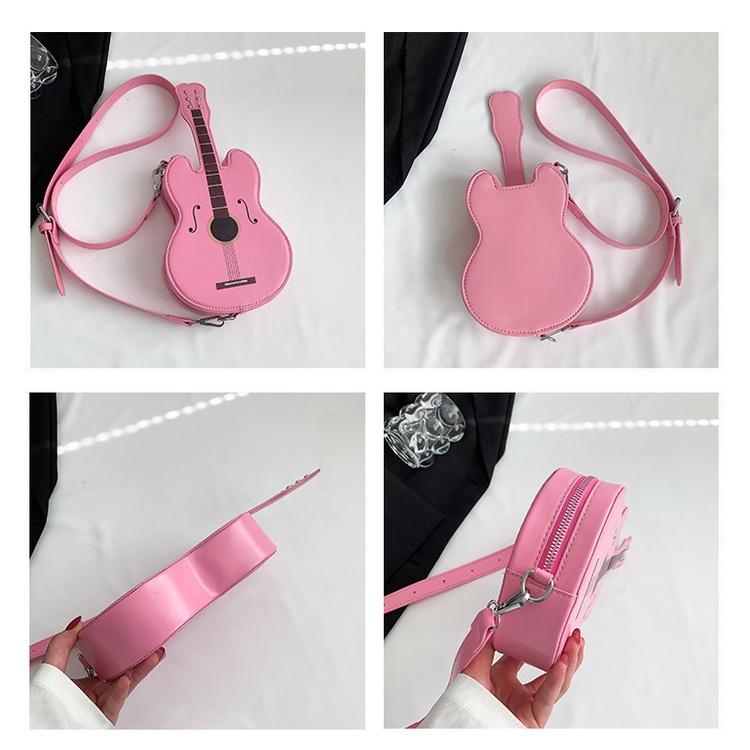 Túi Đeo Chéo Ngực Phong Cách Phương Tây In Họa Tiết Đàn guitar Vui Nhộn Thời Trang Cho Nữ