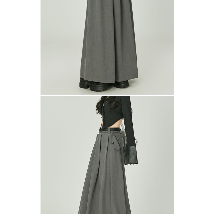 Hàng Có Sẵn Chân Váy Xếp Ly Dáng Chữ a Lưng Cao Màu Xám Thời Trang Xuân Hè Dành Cho Bạn Nữ umb