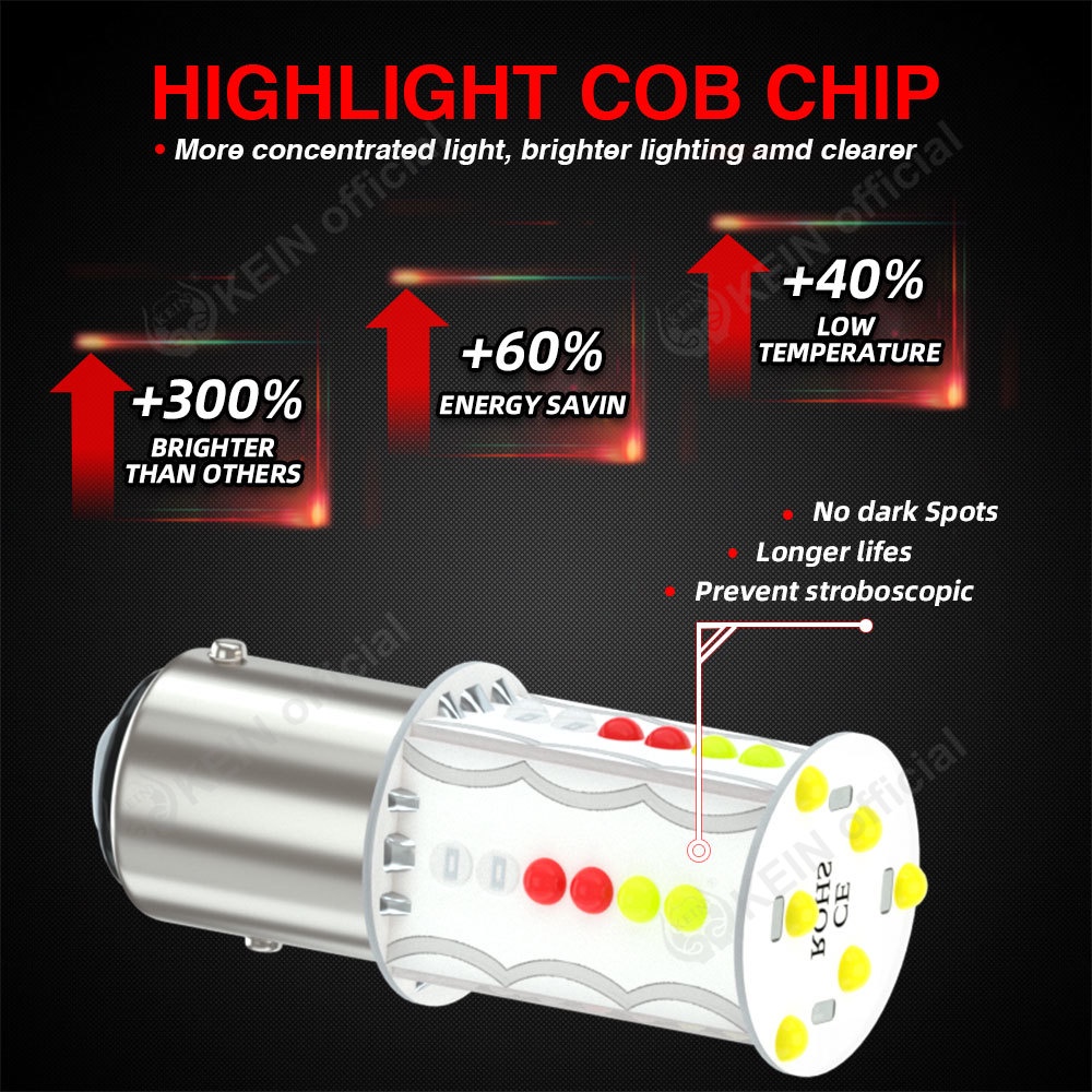 Kein Đèn led Nhiều Màu 1157 1156 p21w s25 1141 ba15s bay15d p21 / 5w Gắn Đuôi Xe Hơi