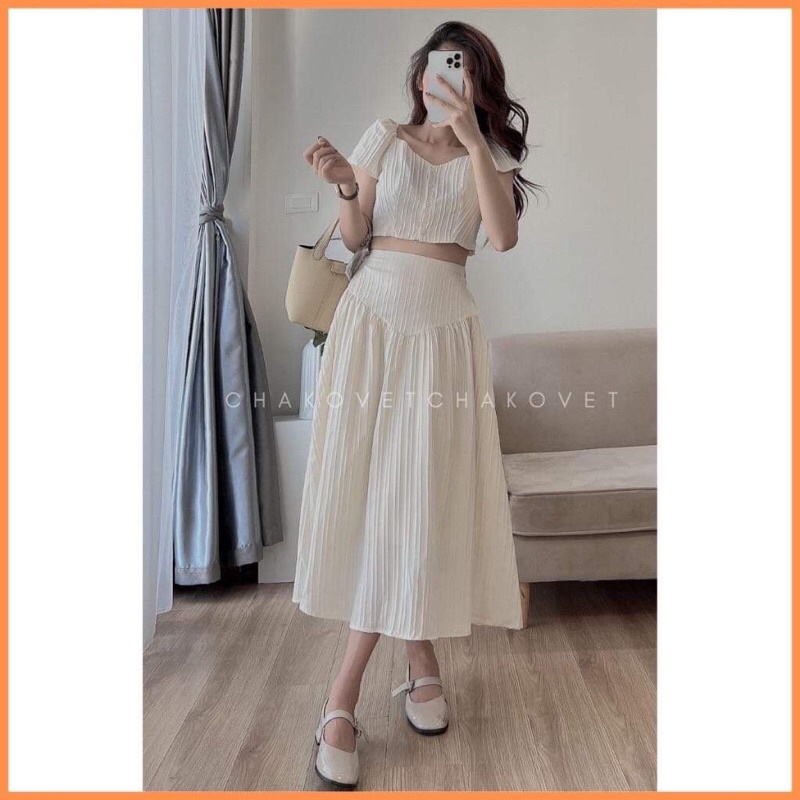 Sét bộ áo crotop và chân vây dài, chất đũi gân