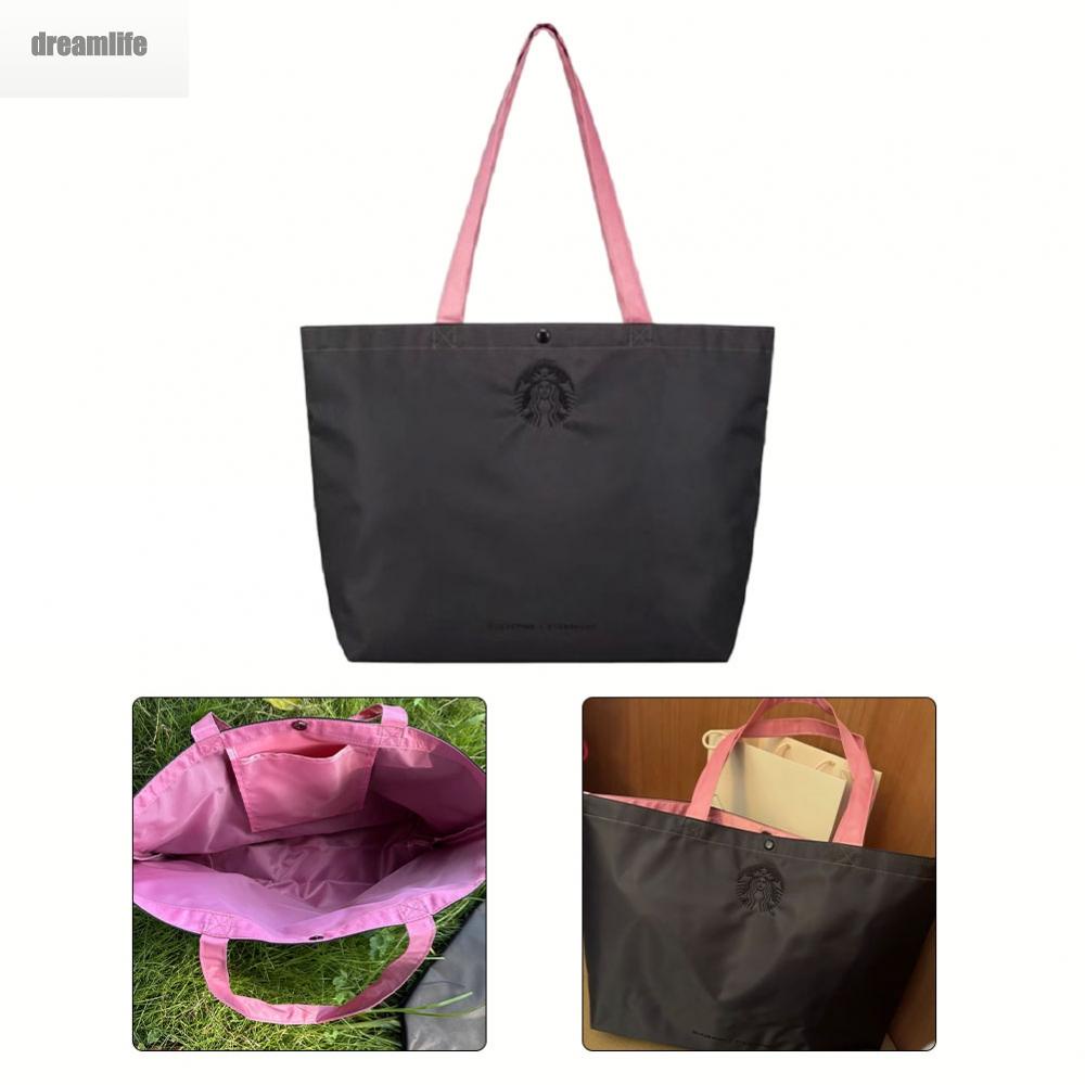 Túi Đeo Vai Bằng nylon Bền Và Thiết Thực Với starbucks Và blackpink Thêu