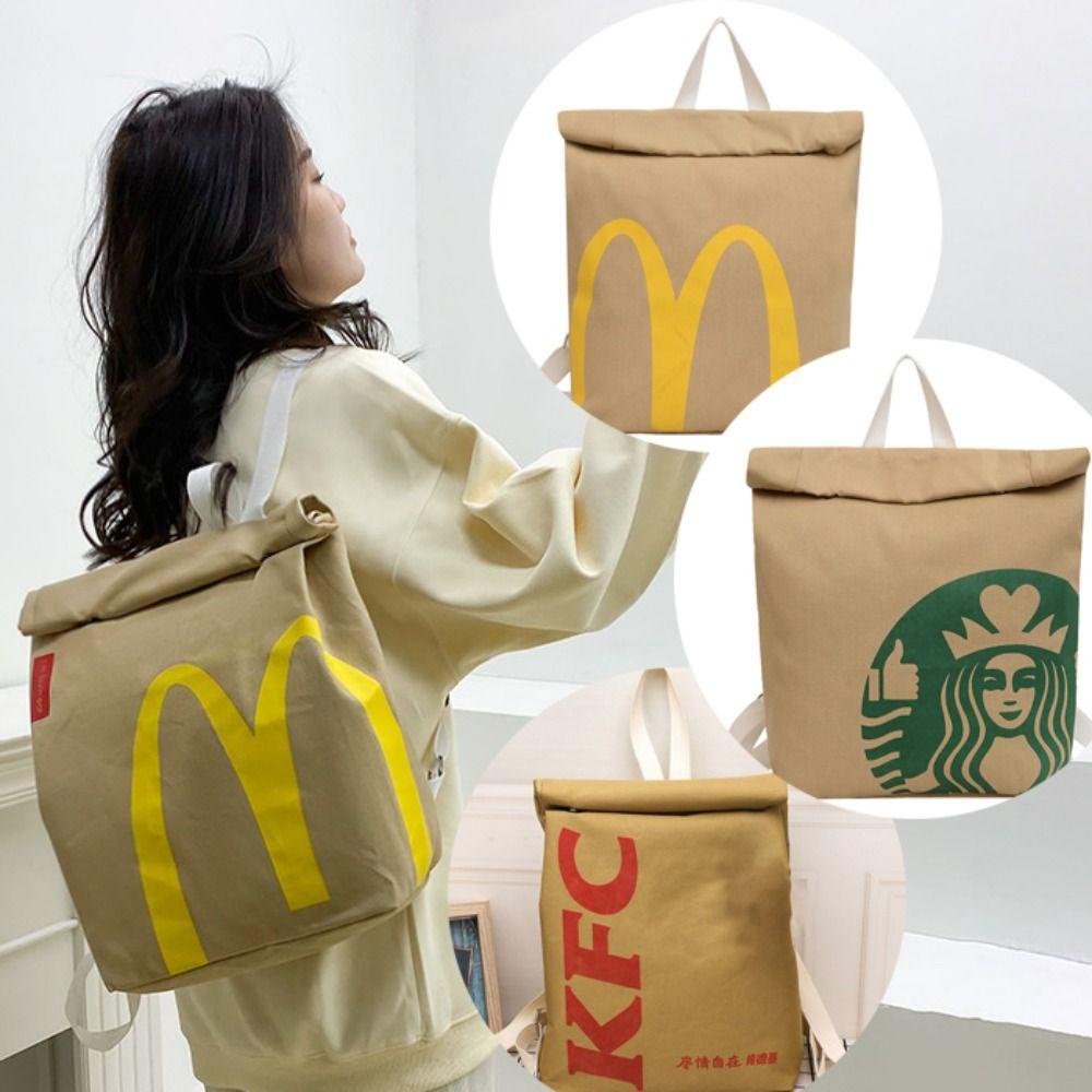 Subei Túi Đeo Chéo Vải canvas Chống Thấm Nước In Hình Mcdonald 'S Sáng Tạo Cho Nữ