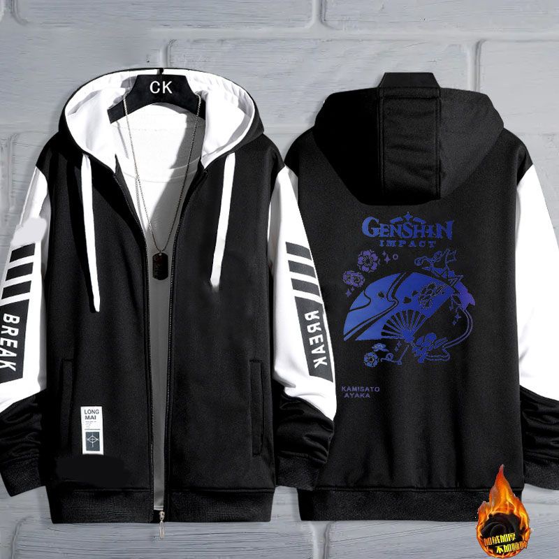 Genshin Áo Khoác hoodie Thu Đông Ấn Tượng Jacquart kamizato ayaka rsab