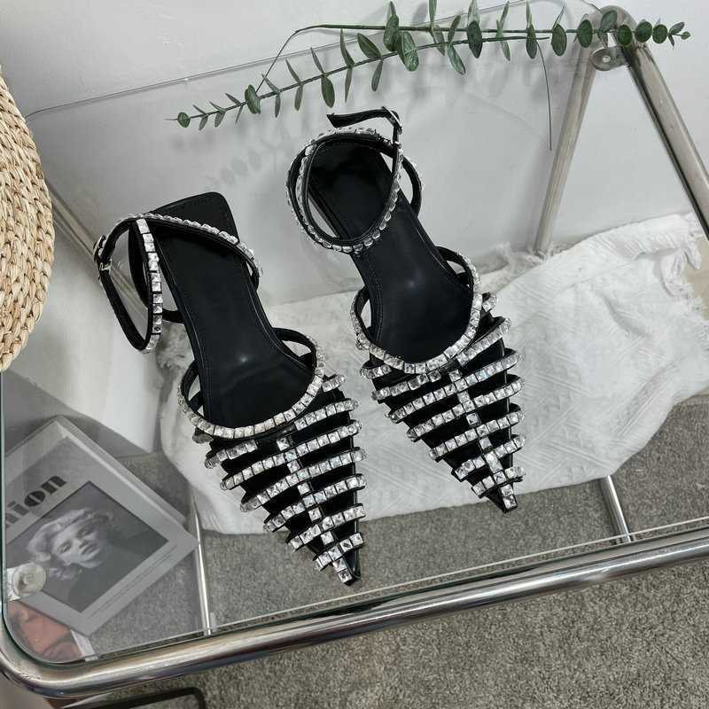 Giày Sandal Mũi Nhọn Đính Đá Thời Trang Xuân Hè 2023 Phong Cách Mới Cho Nữ