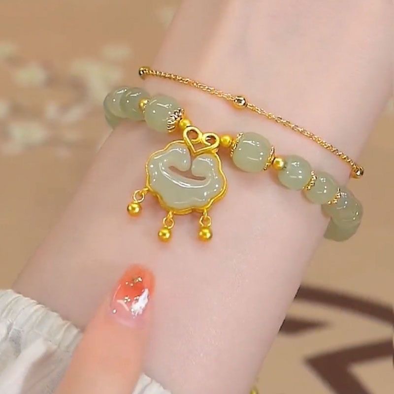 Mới Vòng Tay Hạt Đậu Phộng Thiết Kế Đơn Giản Phong Cách Trung Hoa