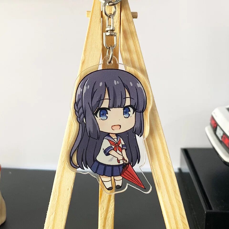 Móc khoá Anime Rascal Does Not Dream of Bunny Girl Keychain Kawaii Sakurajima Mai Phụ Kiện Trang Trí Balo Túi xách