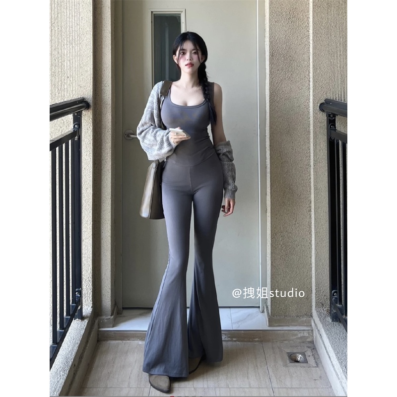 Quần Dài Lưng Cao Ống Loe Ôm Dáng Phong Cách Mới Mùa Thu Cho Nữ