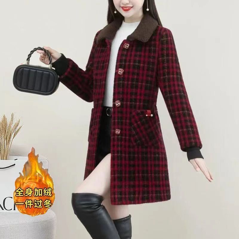 Đầm Nhung Một Mảnh Dày Dặn Phong Cách Phương Tây Thời Trang Thu Đông Cao Cấp