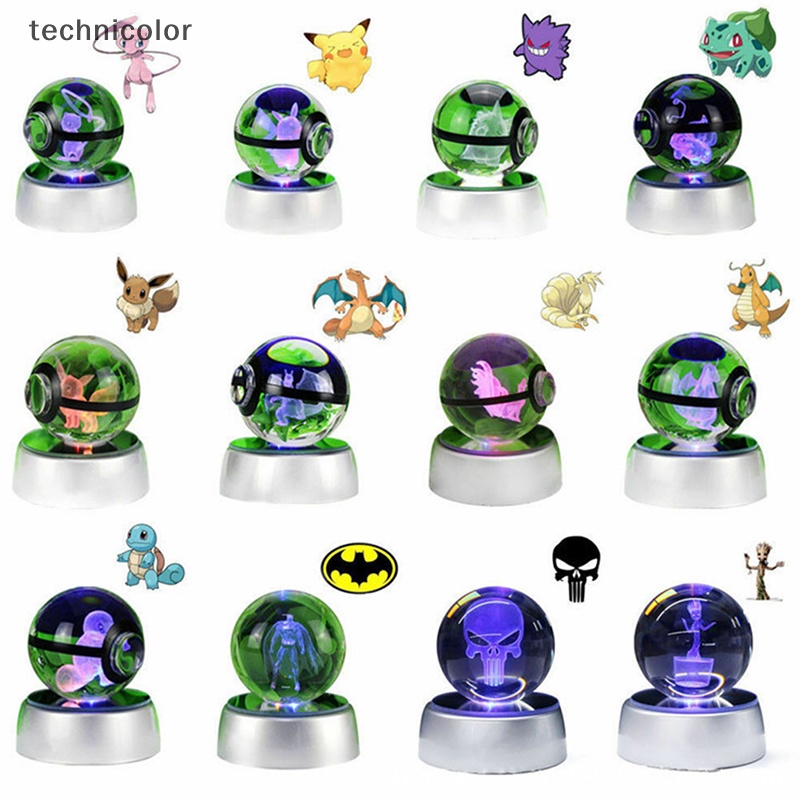 Giảm Giá Quả Cầu Pha Lê pokemon 3d Có Đèn led Sáng Cửa Hàng Đồ Chơi snorlax Mutwo pikachu pokémon