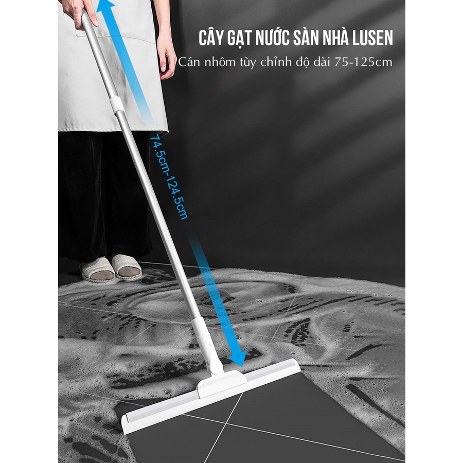Cây gạt nước lau kính silicon đa năng khớp xoay 180° cán nhôm cao cấp 75-125cm