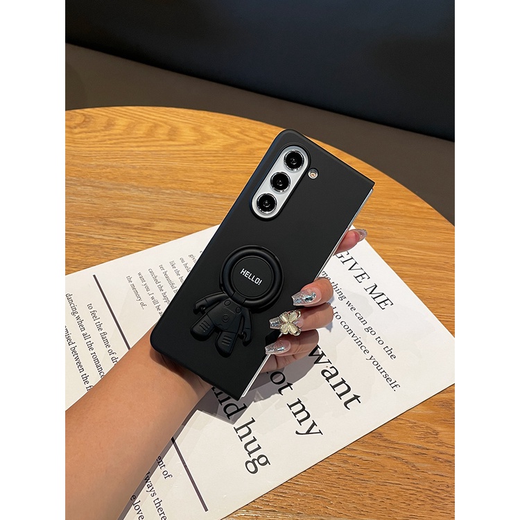 Ôp Điện Thoại Cứng Nhám Họa Tiết Phi Hành Gia Hoạt Hình Đáng Yêu Có Giá Đỡ Cho samsung galaxy z fold 5 4 3 2 5g Ốp