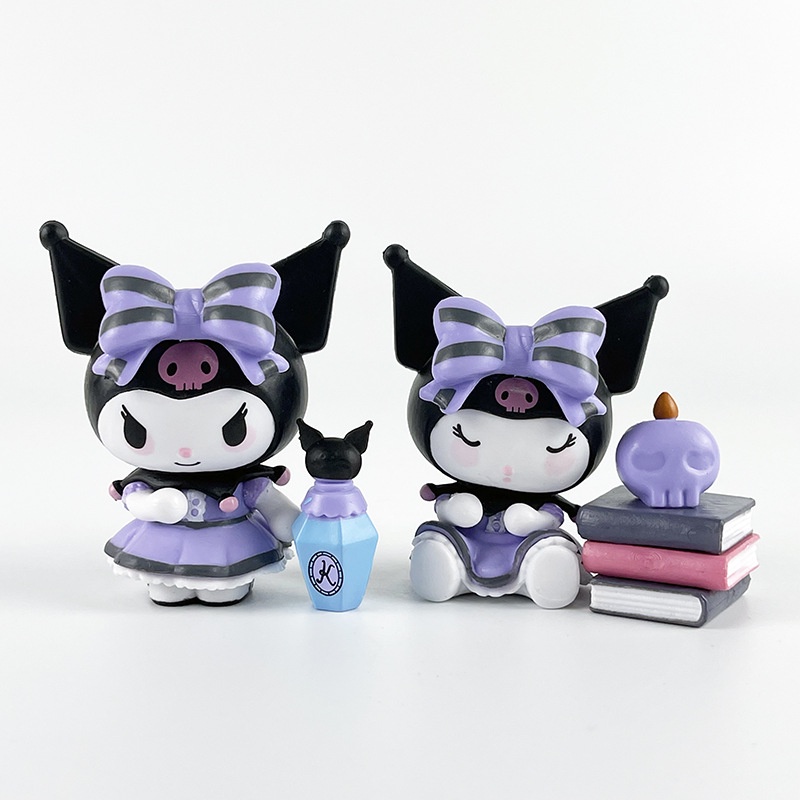 SANRIO Set 6 Mô Hình Đồ Chơi Nhân Vật Hoạt Hình kuromi kuromi q