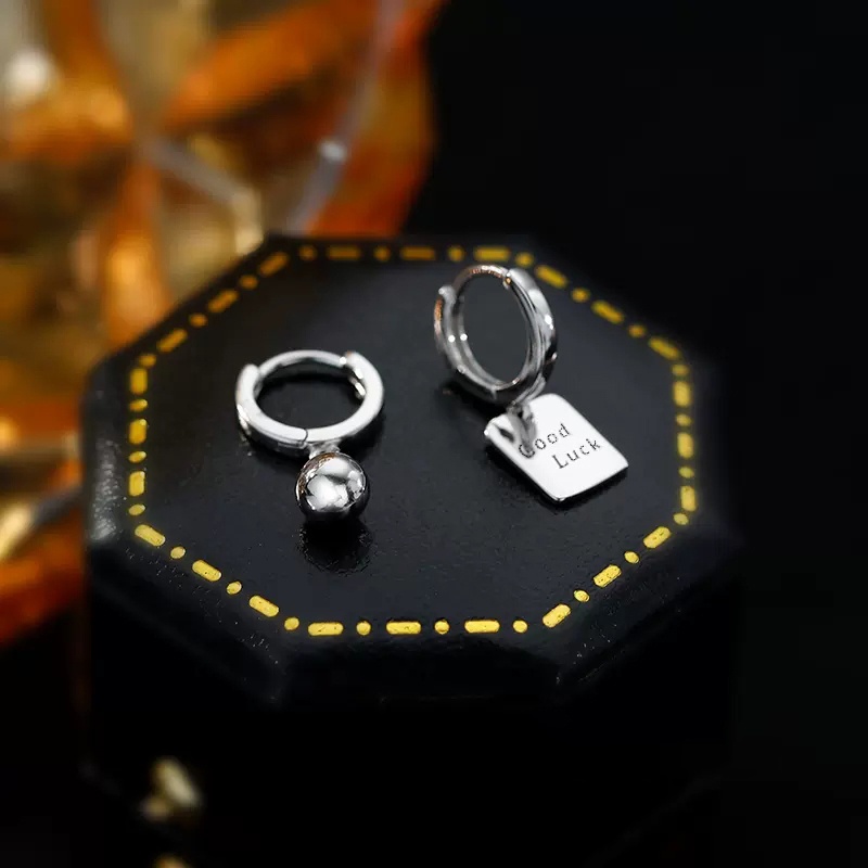 Khuyên Tai Tròn May Mắn Mạ Bạc Thời Trang Cho Nữ