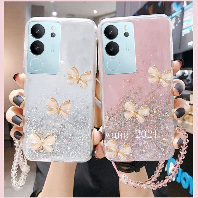Ốp Điện Thoại Dẻo Đính Hình Bướm Ba Chiều Cho vivo v29 5g vivo v29e v29 pro y27 y78 y36 5g 4g 2023 vivov29 5g