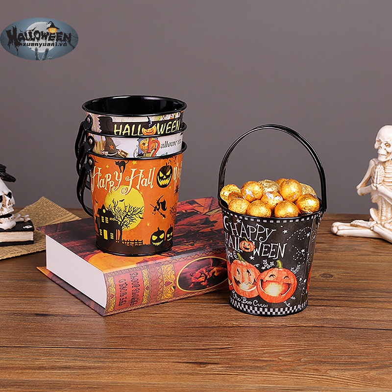 Xô Thiếc Đựng Kẹo Phong Cách halloween Độc Đáo Trang Trí Tiệc Cho Bé vn