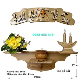 Bàn thờ Gia Tiên - gỗ sồi ngang 80cm